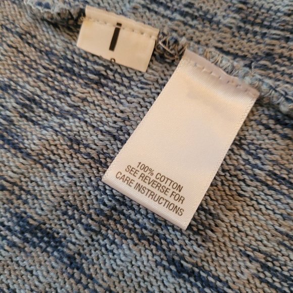 STudio Works Womens Cardigan Petite XL Blue Crochet Knit Long Pleat Back 16042 - Picture 6 of 11